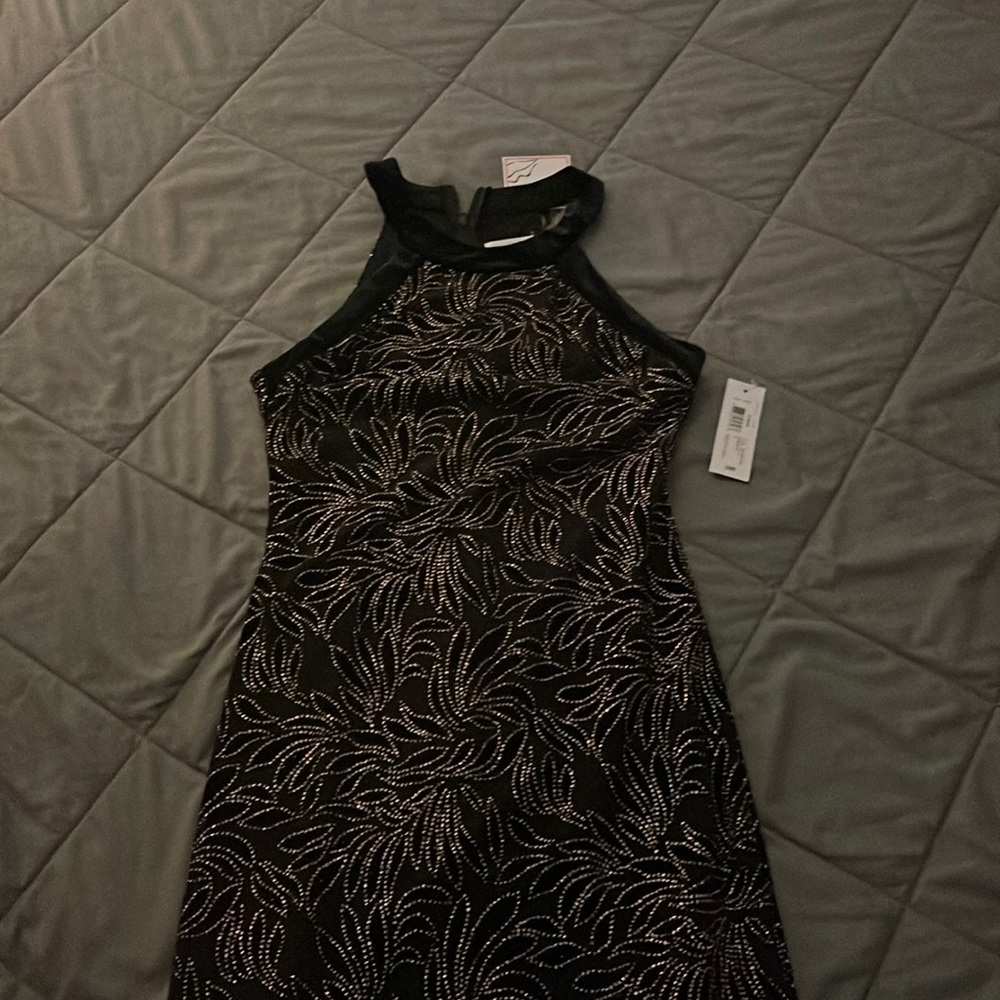 Women's black beaded dress